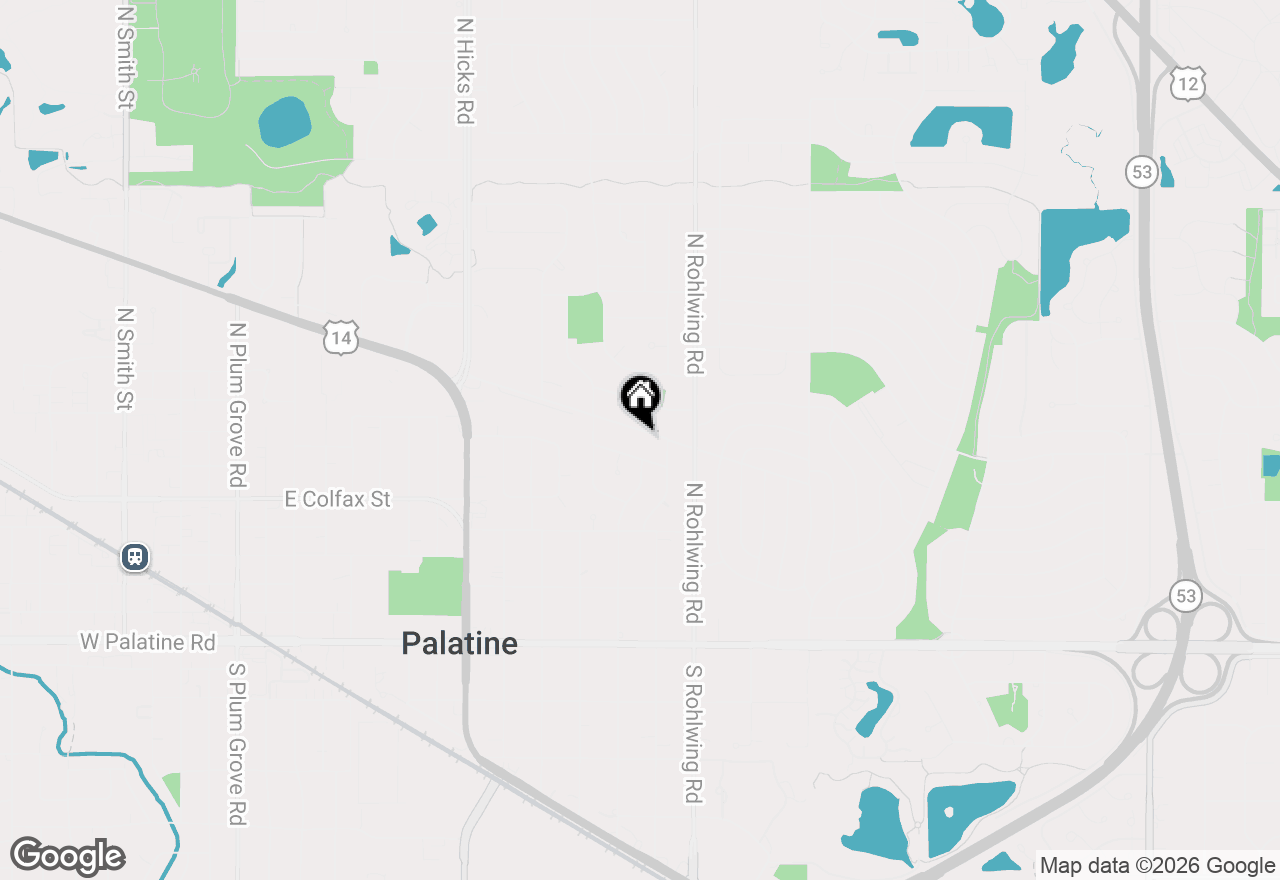 Map of 707 E Baldwin Road, Palatine, IL 60074