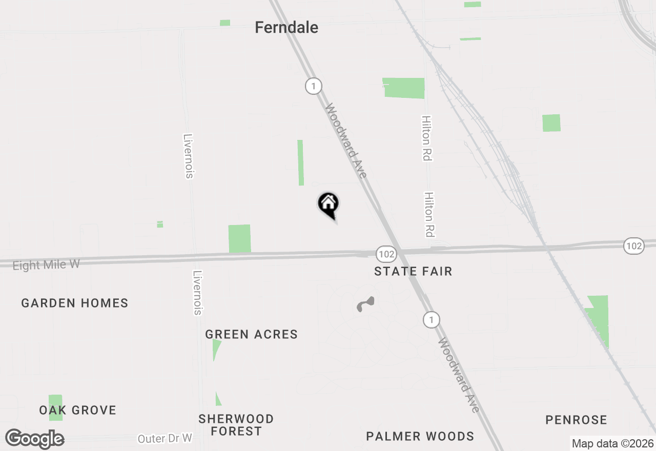 Map of 460 W Chesterfield Street, Ferndale, MI 48220