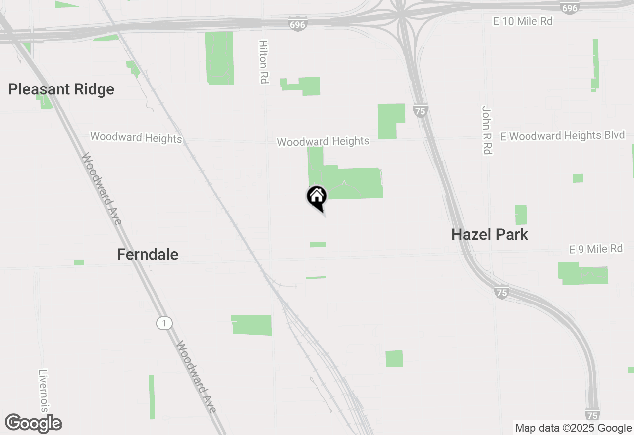 Map of 1406 E Cambourne Street, Ferndale, MI 48220