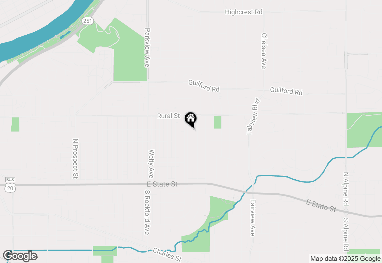 Map of 531 Calvin Park Boulevard, Rockford, IL 61107