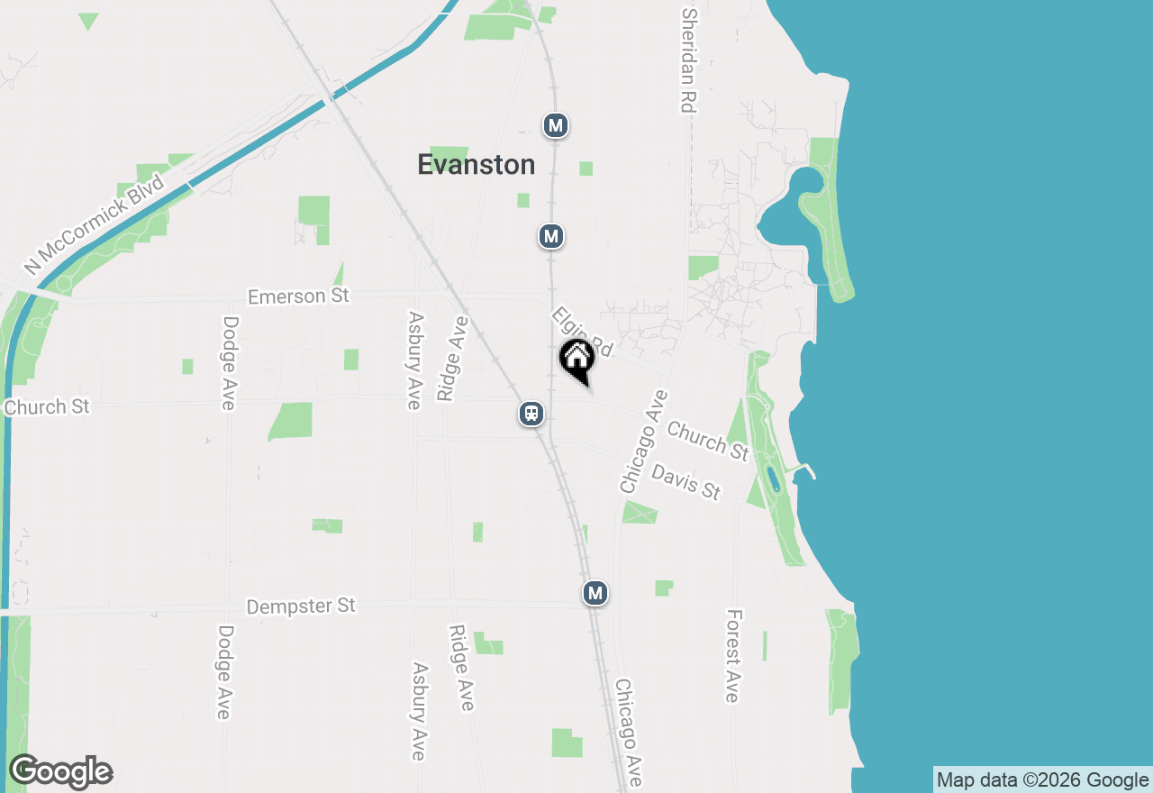 Map of 807 Church Street #211, Evanston, IL 60201