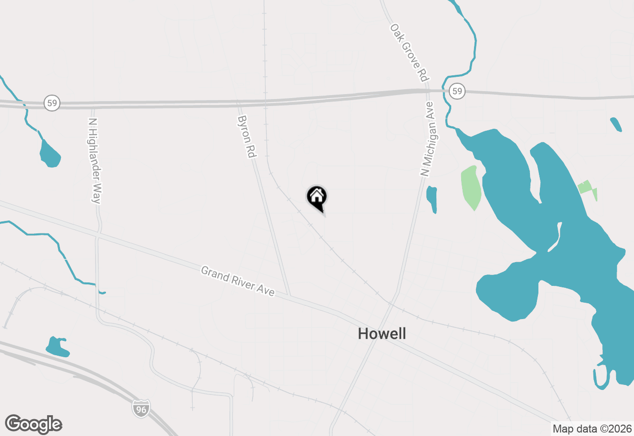Map of 615 Riddle Street, Howell, MI 48843