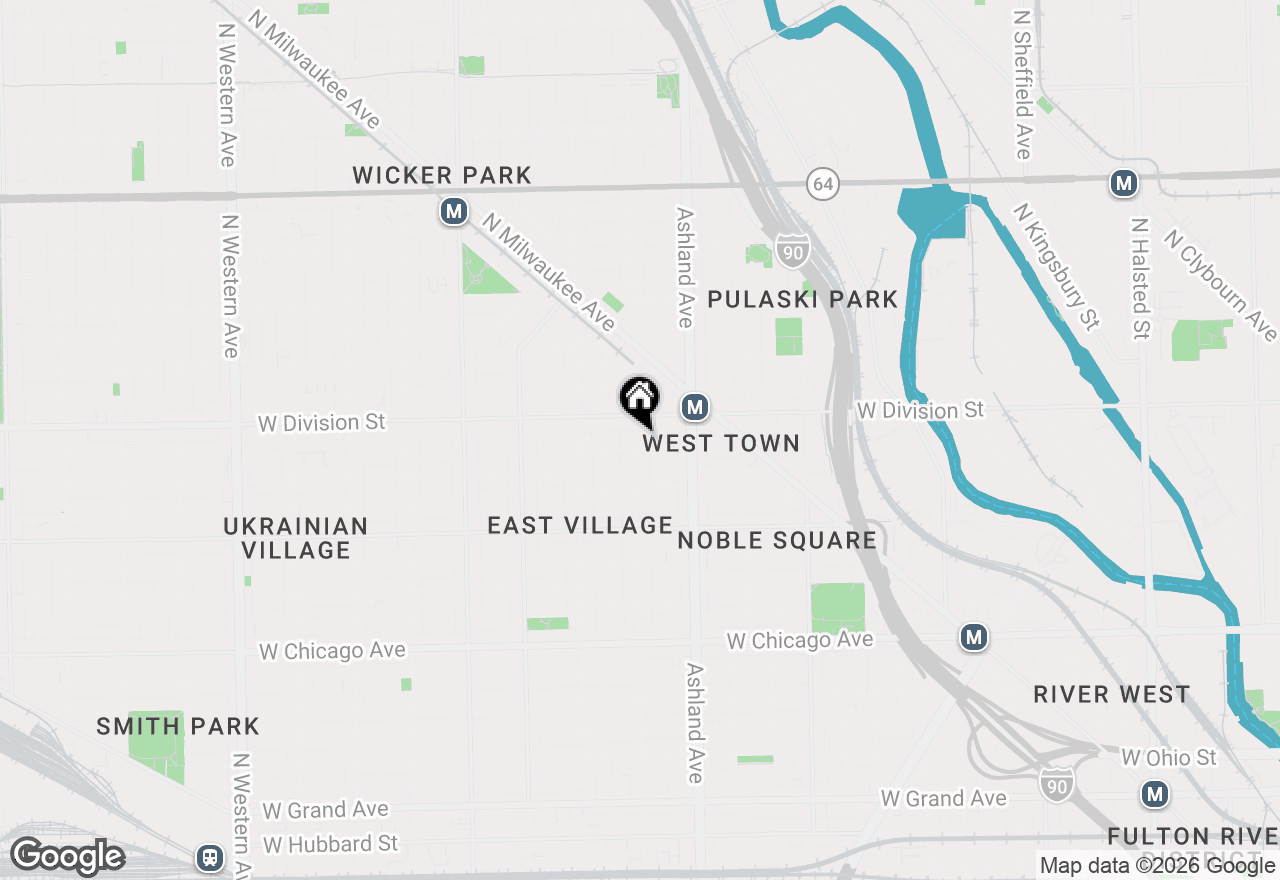 Map of 1103 N Paulina Street #3, Chicago, IL 60622