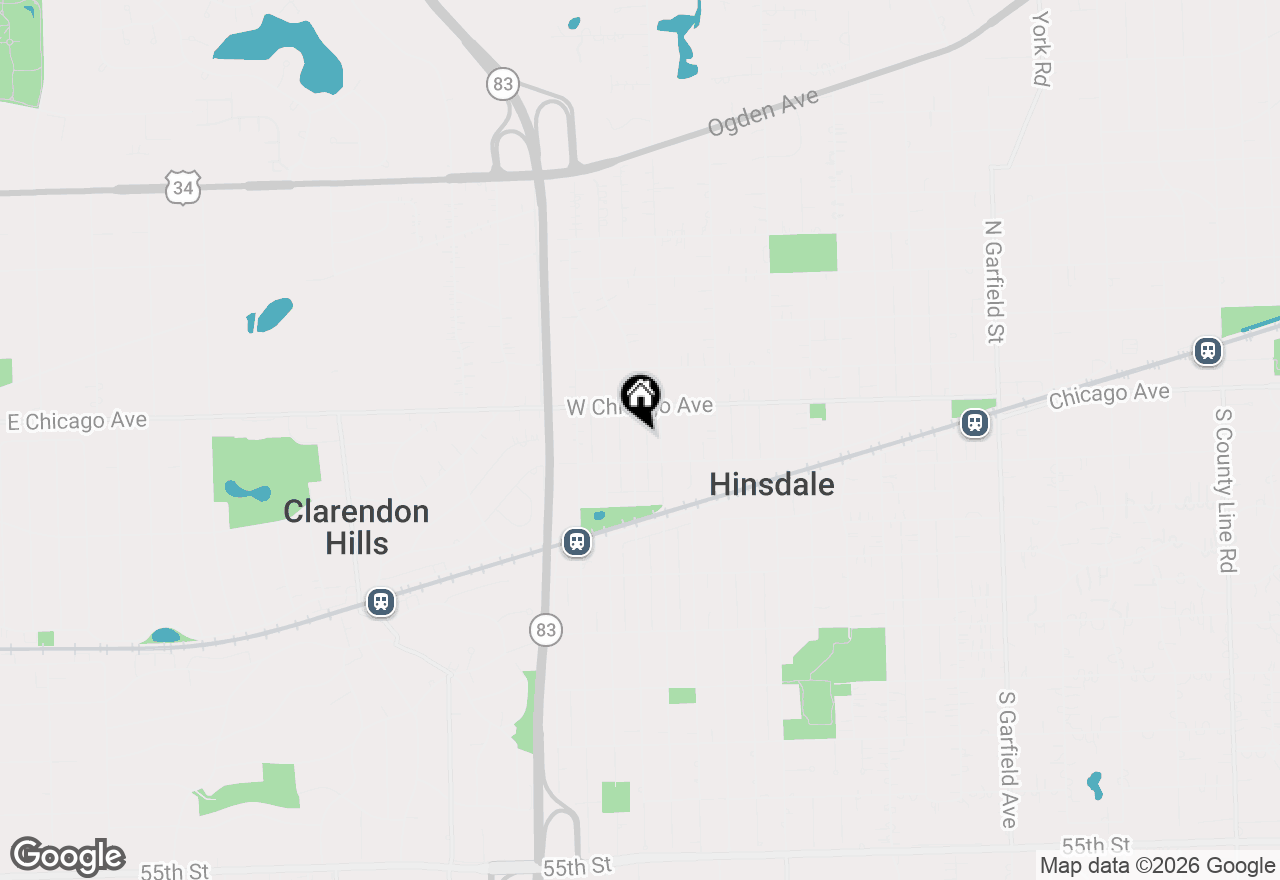 Map of 29 S Bruner Street, Hinsdale, IL 60521