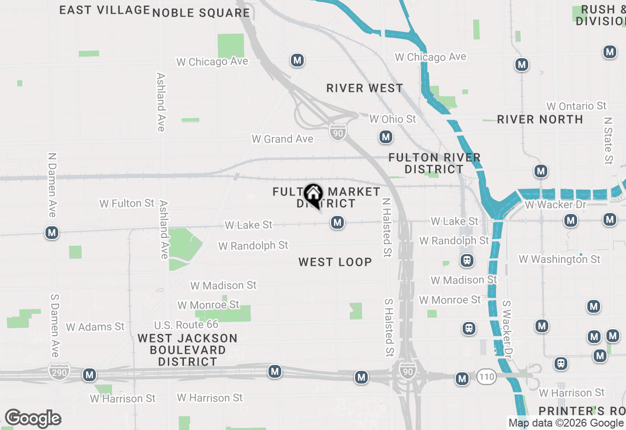 Map of 215 N Aberdeen Street #210B, Chicago, IL 60607