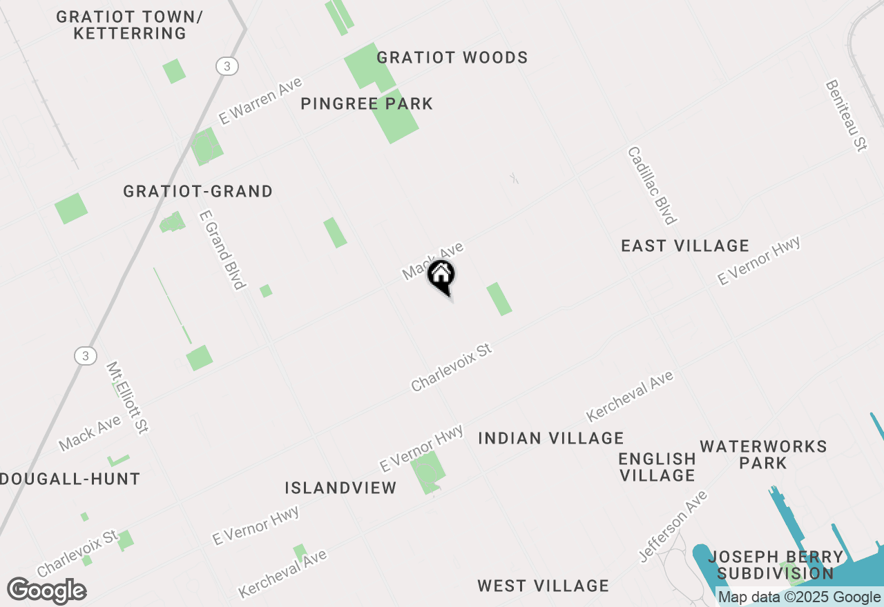 Map of 3417 Seminole Street, Detroit, MI 48214