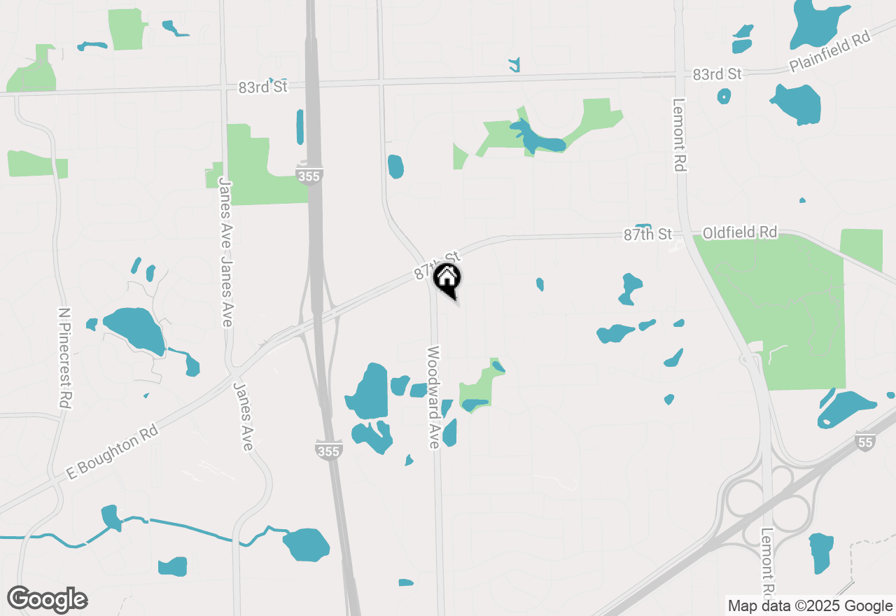 Map of 8843 Oxford Street, Woodridge, IL 60517