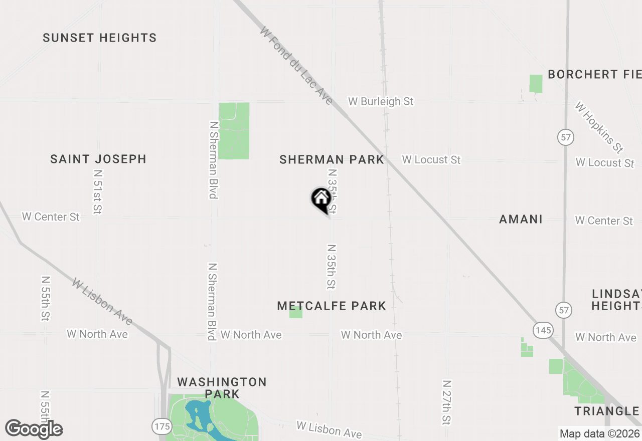 Map of 2676 N 36th St #2678, Milwaukee, WI 53210