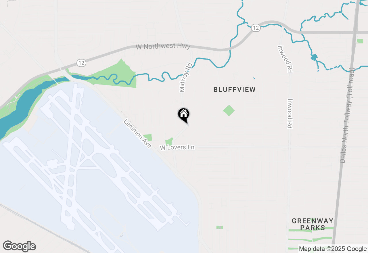 Map of 8401 Bluebonnet Road, Dallas, TX 75209