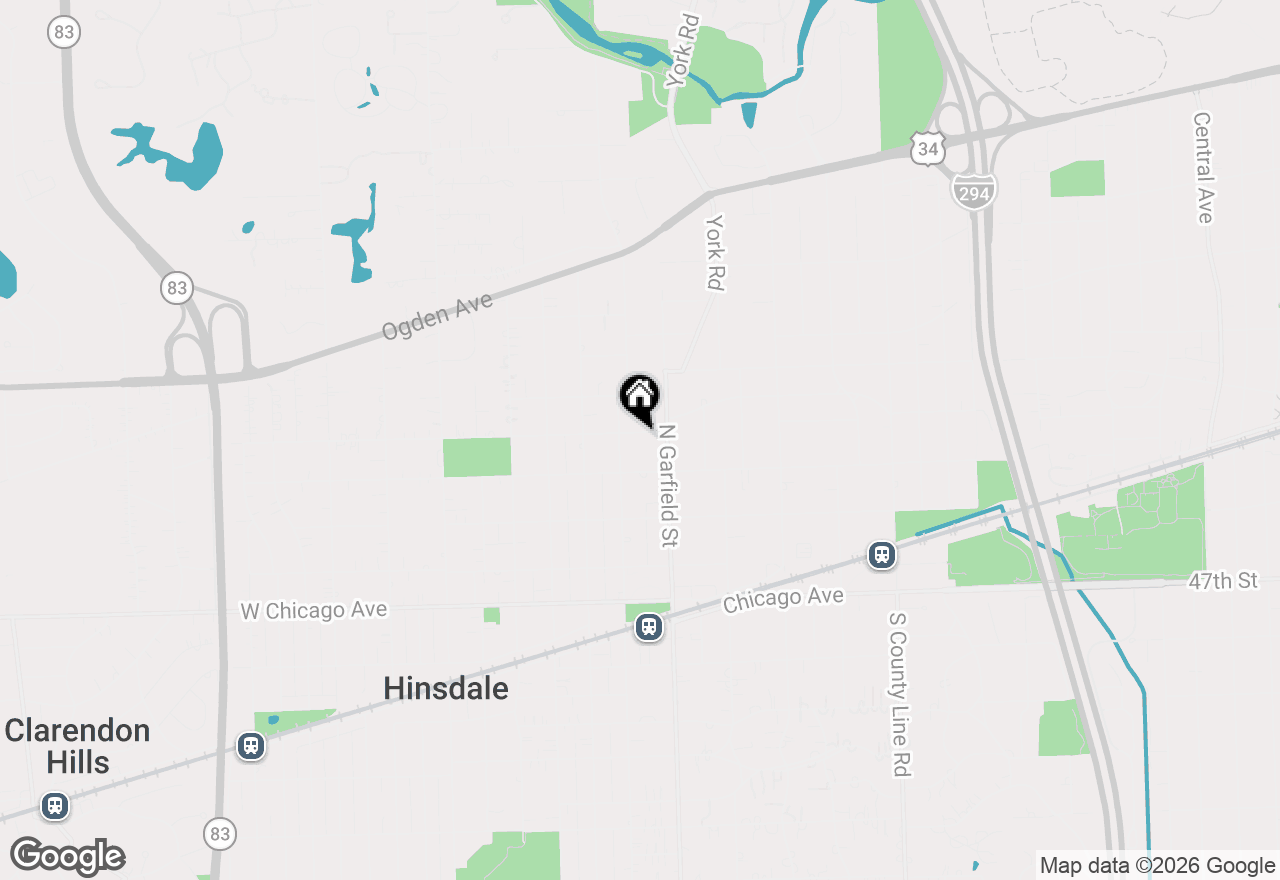 Map of 18 E North Street, Hinsdale, IL 60521