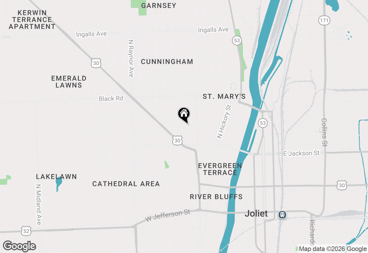 Map of 461 Douglas Street, Joliet, IL 60435