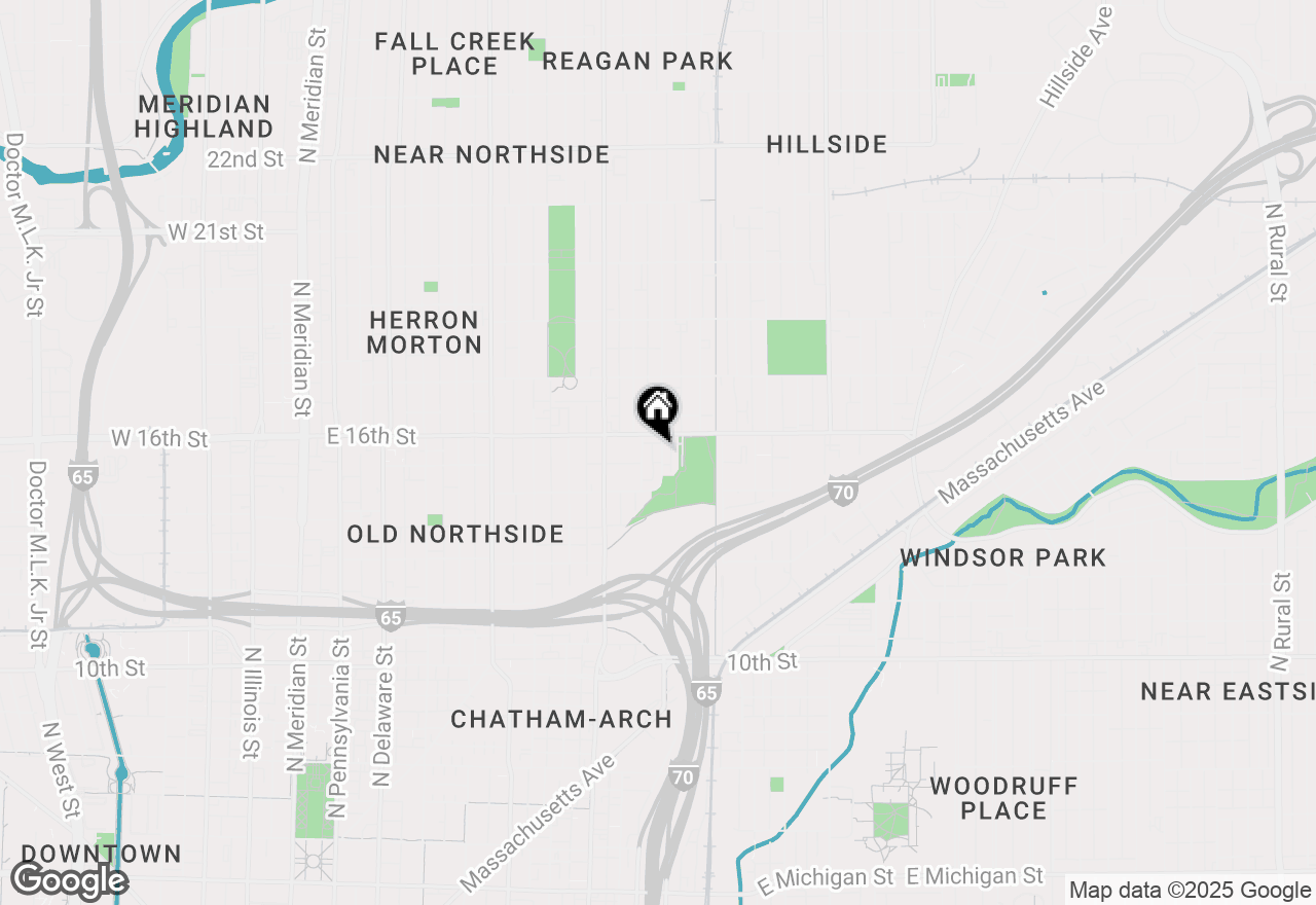 Map of 1544 Bellefontaine Street, Indianapolis, IN 46202