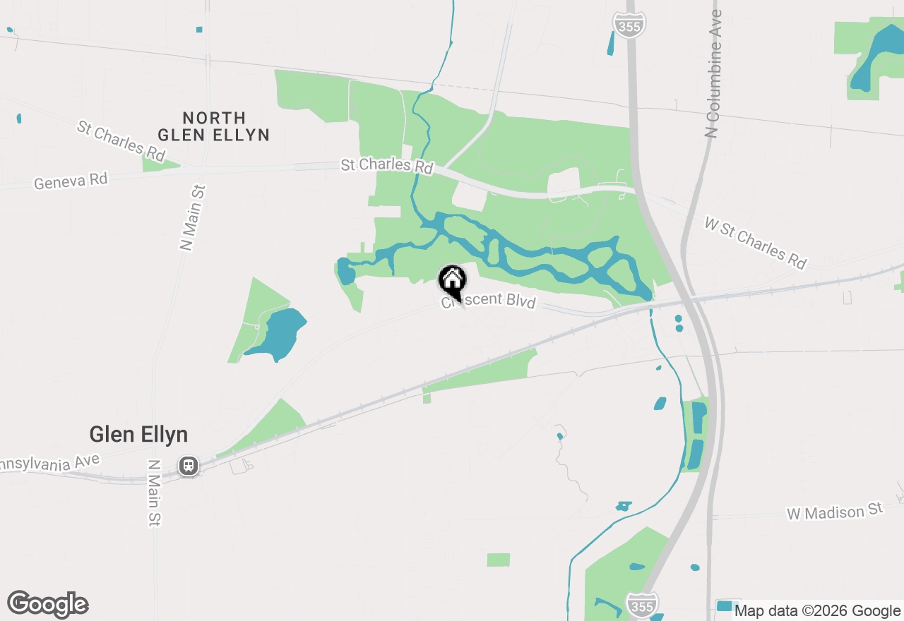 Map of 887 Crescent Boulevard, Glen Ellyn, IL 60137