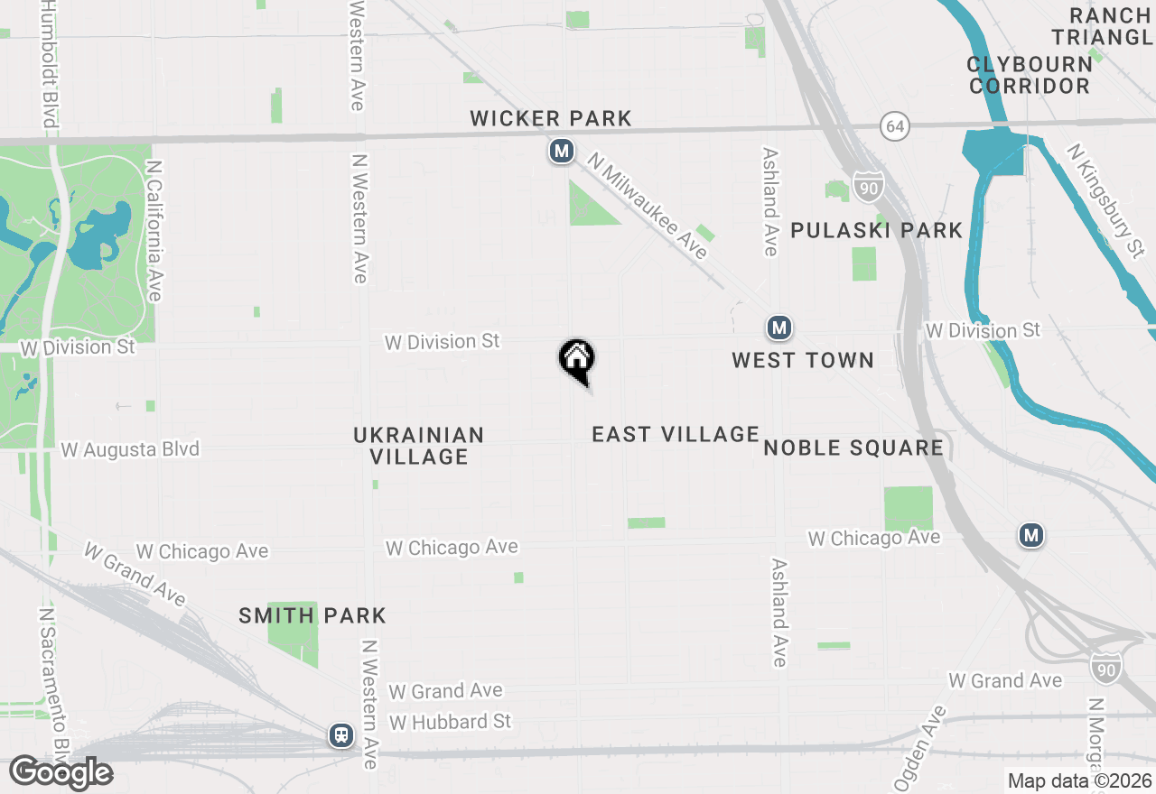 Map of 1053 N Damen Avenue, Chicago, IL 60622