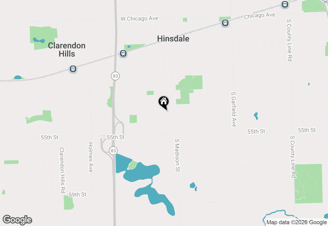 Map of 827 S Monroe Street, Hinsdale, IL 60521
