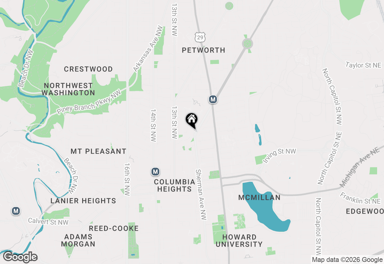 Map of 3517 10th Street Nw, Washington, DC 20010