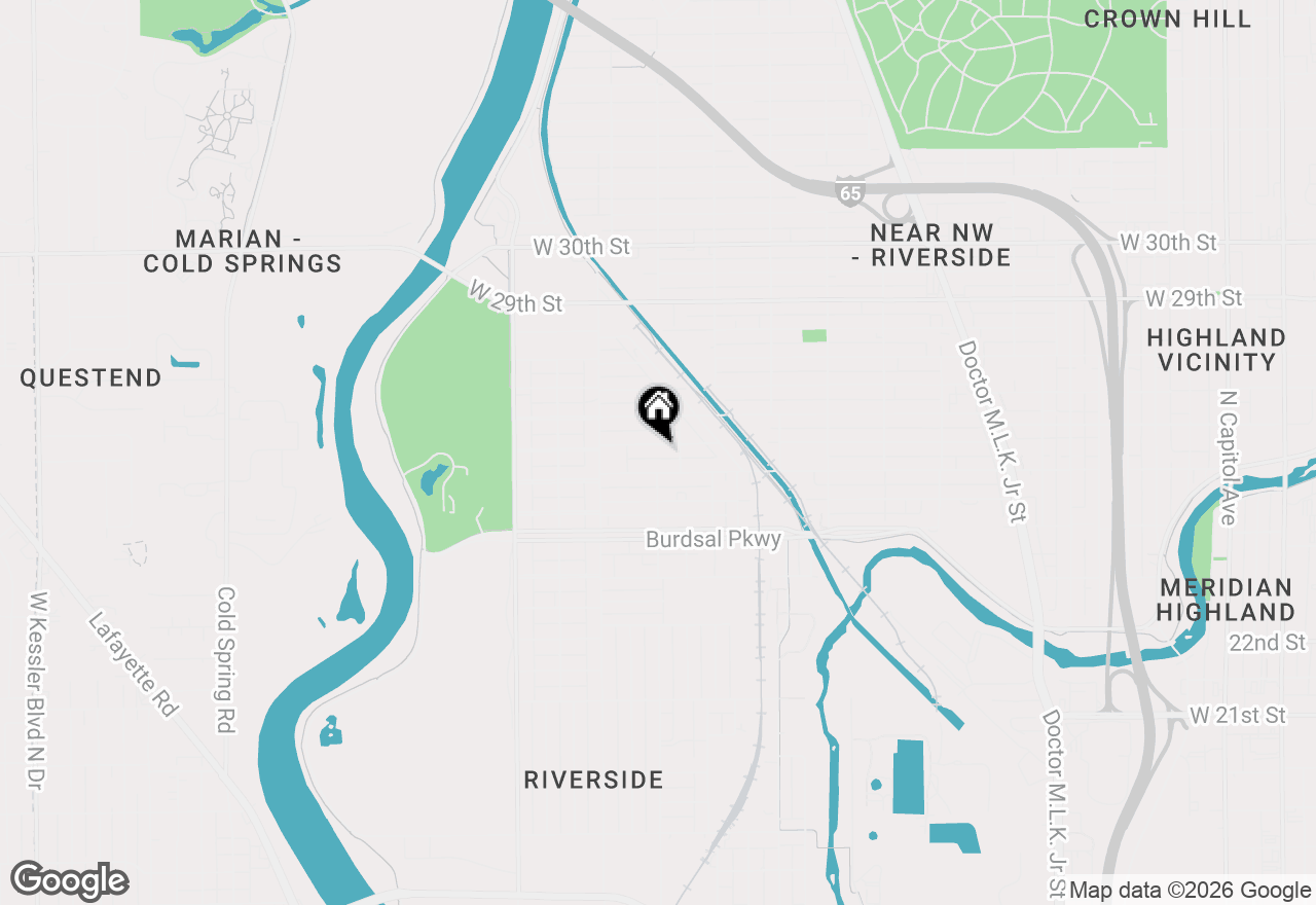 Map of 1273 W 26th Street, Indianapolis, IN 46208