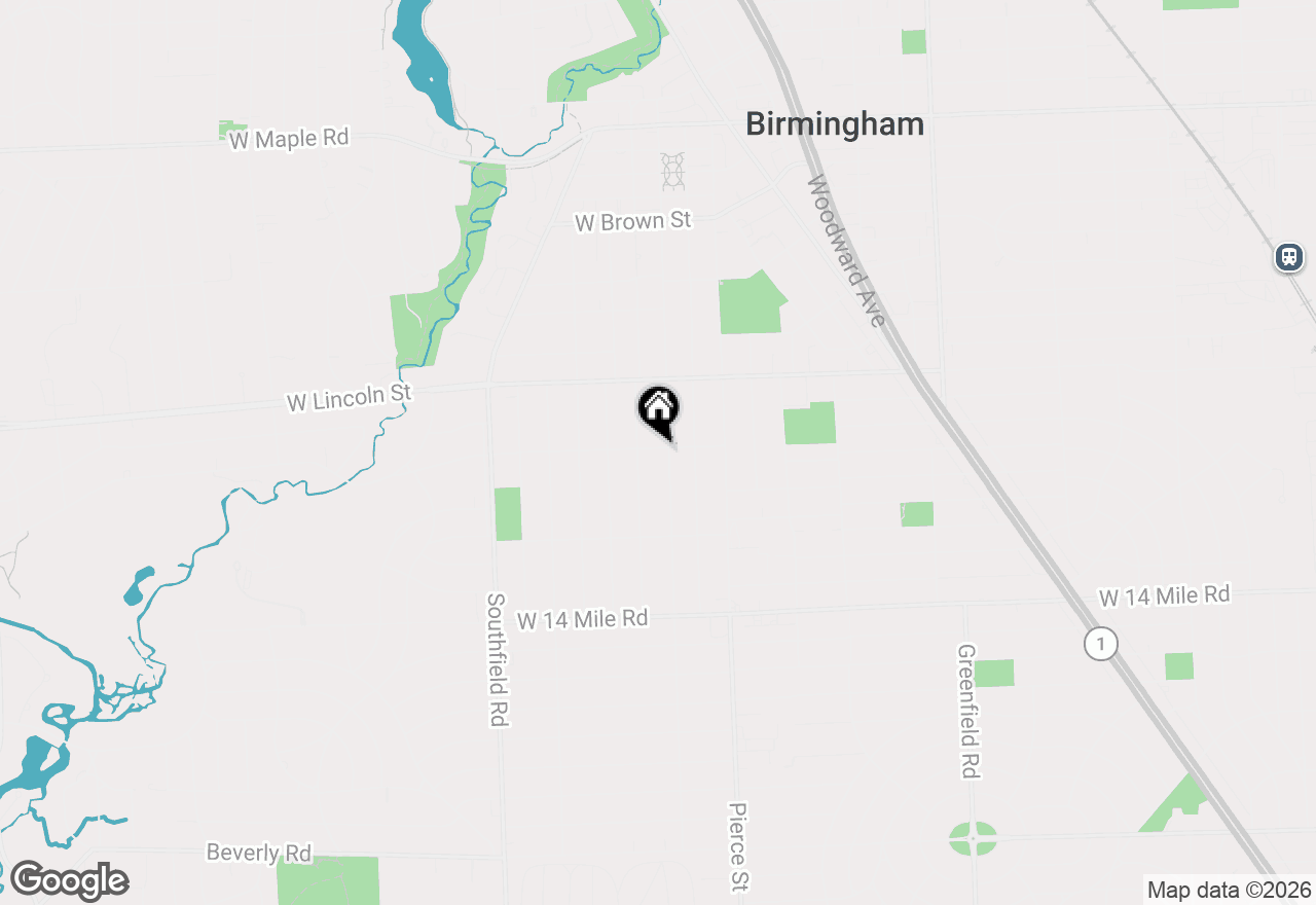 Map of 1408 S Bates Street, Birmingham, MI 48009