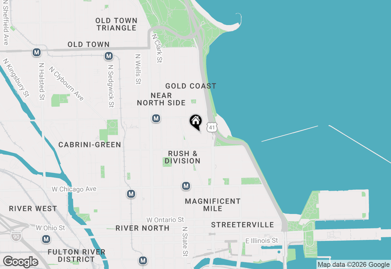 Map of 45 E Cedar Street #400, Chicago, IL 60611