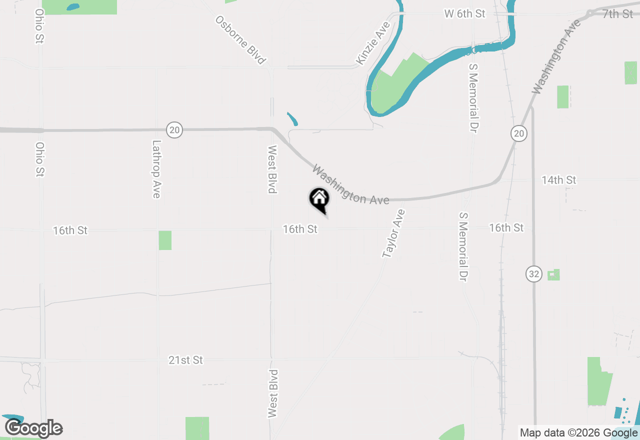 Map of 1529 Thurston Ave, Racine, WI 53405