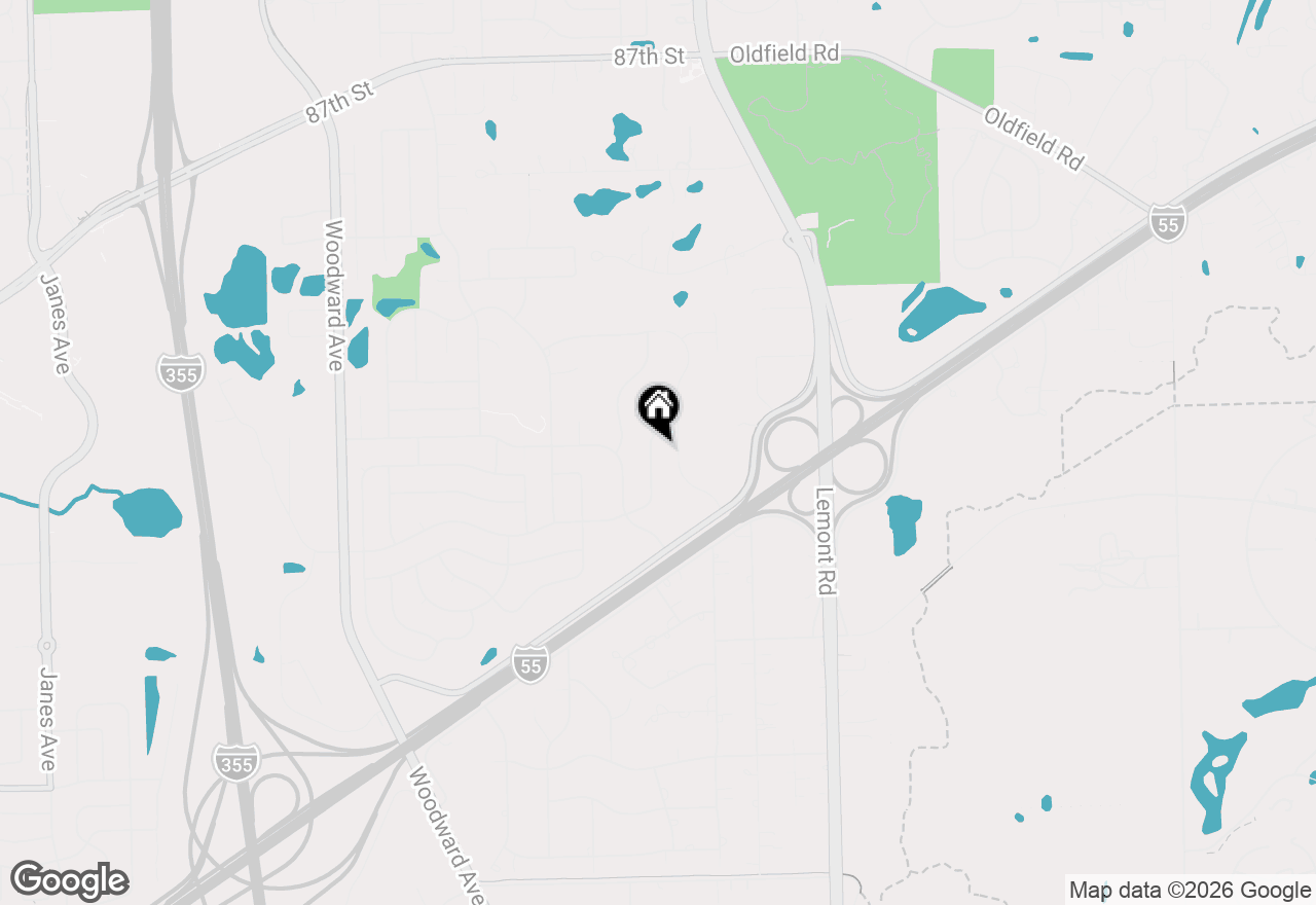 Map of 9015 Hillcrest Lane, Woodridge, IL 60517