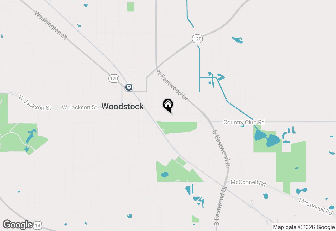 Map of 504 E Calhoun Street, Woodstock, IL 60098