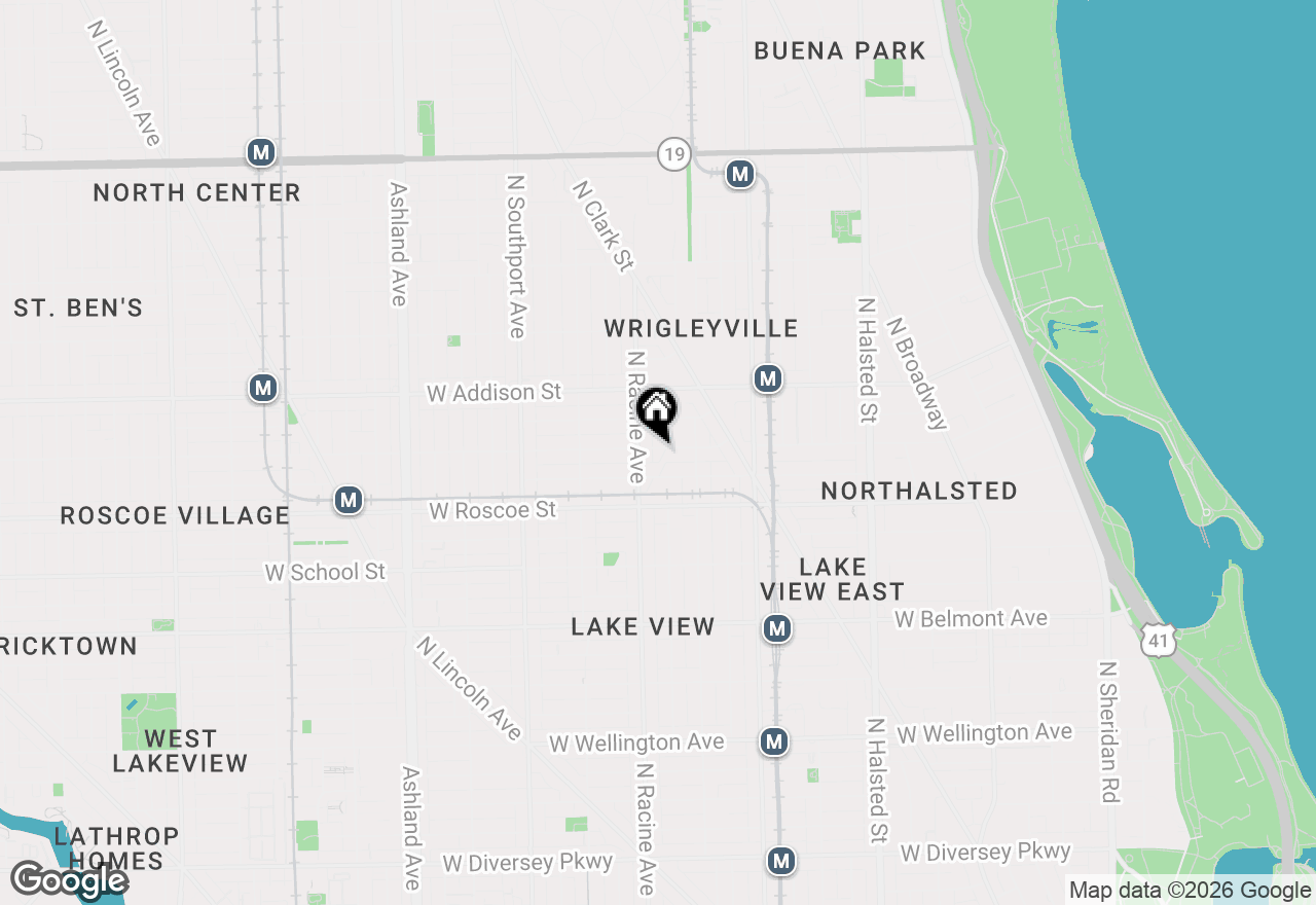 Map of 1133 W Cornelia Avenue #B, Chicago, IL 60657