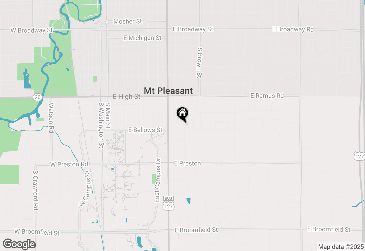 Map of 1028 S Elizabeth Street, Mt Pleasant, MI 48858