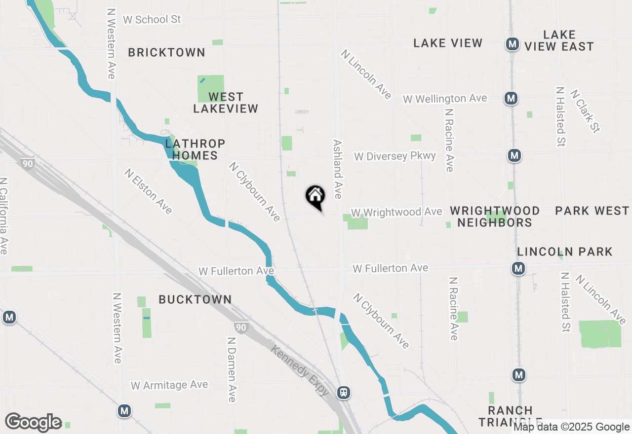 Map of 1655 W Wrightwood Avenue #1E, Chicago, IL 60614