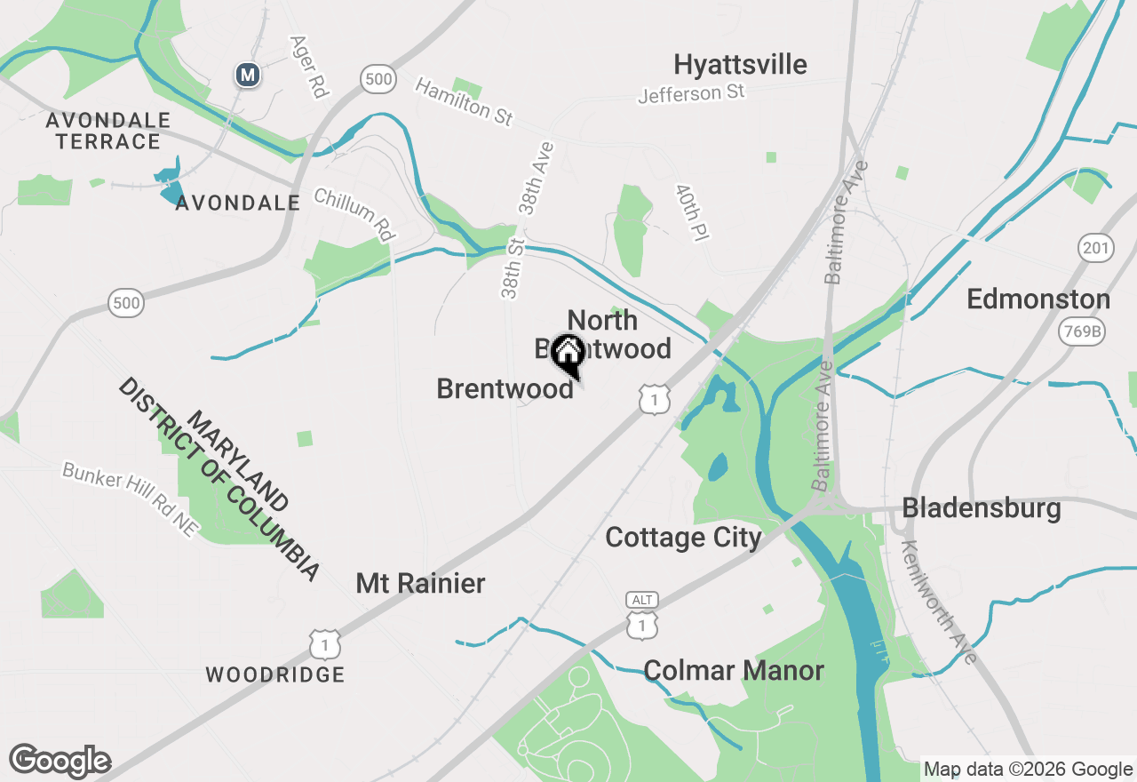 Map of 4404 40th Street, Brentwood, MD 20722