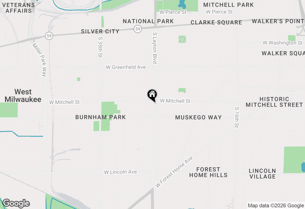 Map of 1723 S Layton Blvd, Milwaukee, WI 53215