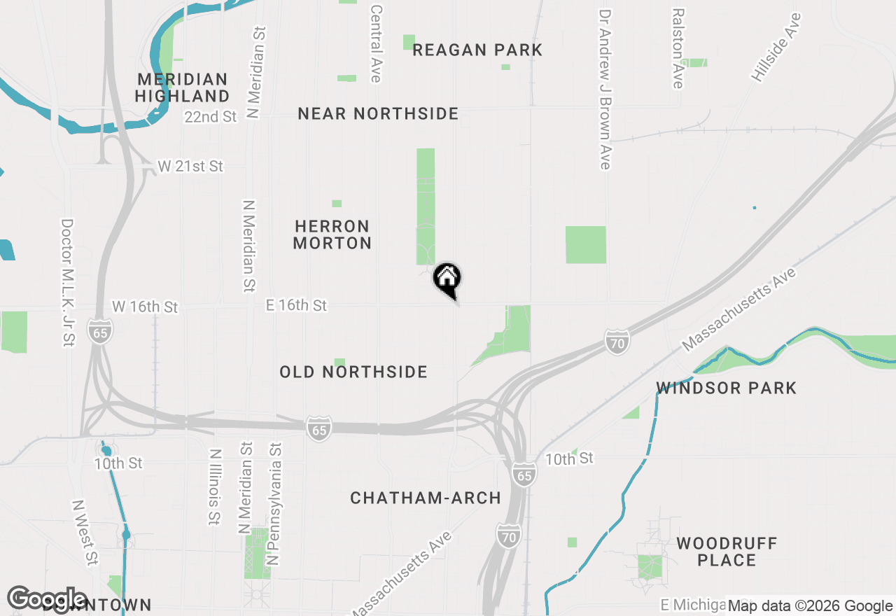 Map of 675 E 16th Street, Indianapolis, IN 46202