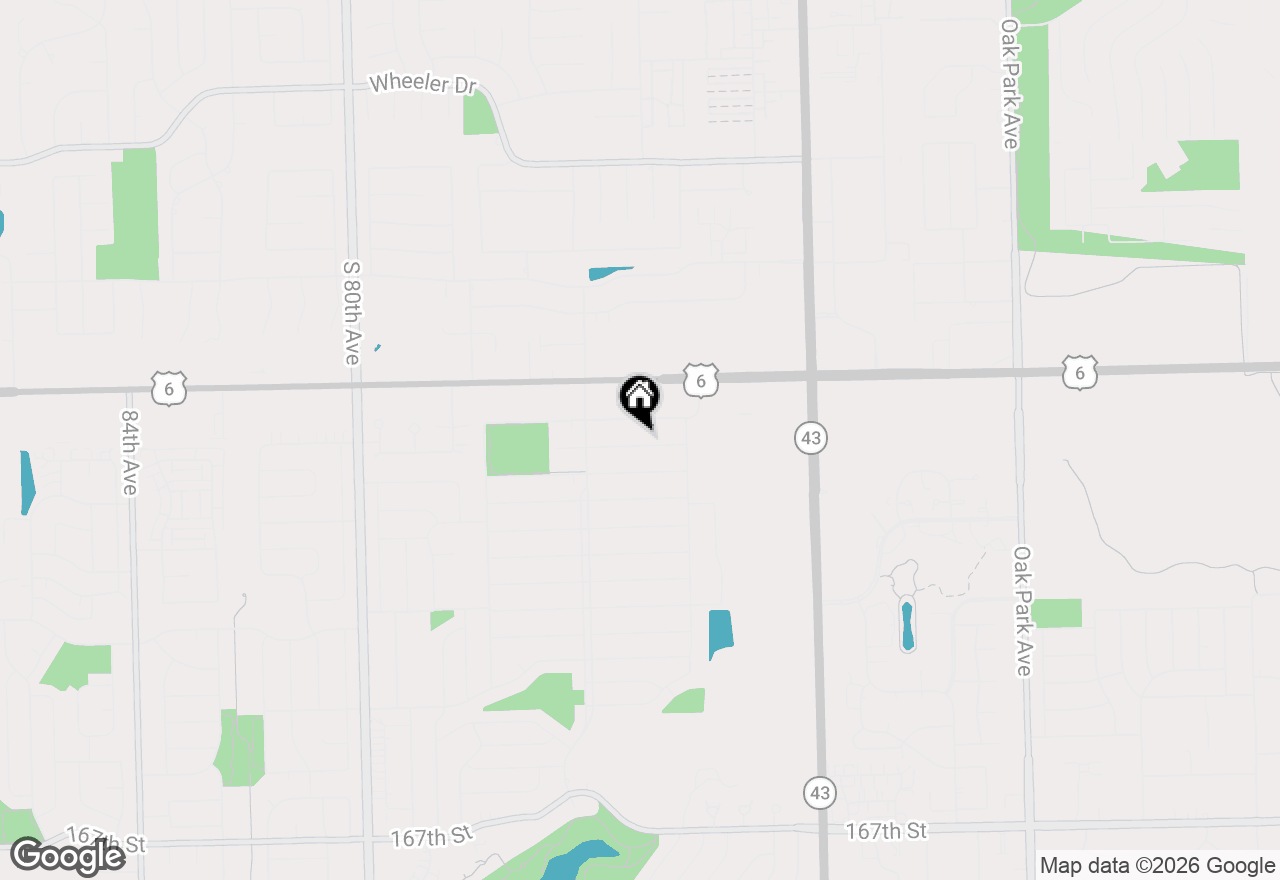 Map of 7454 160th Street, Tinley Park, IL 60477