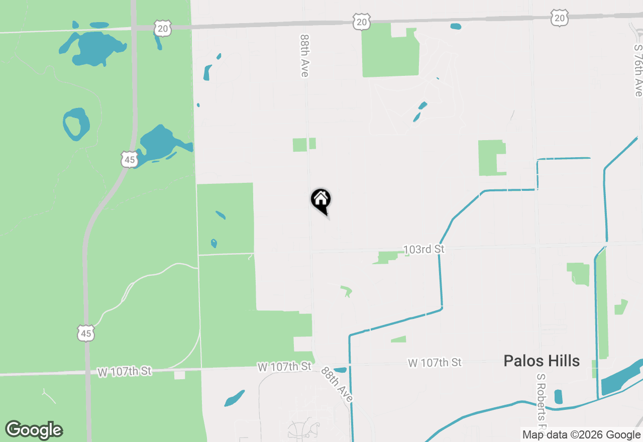 Map of 10158 S 87th Court, Palos Hills, IL 60465