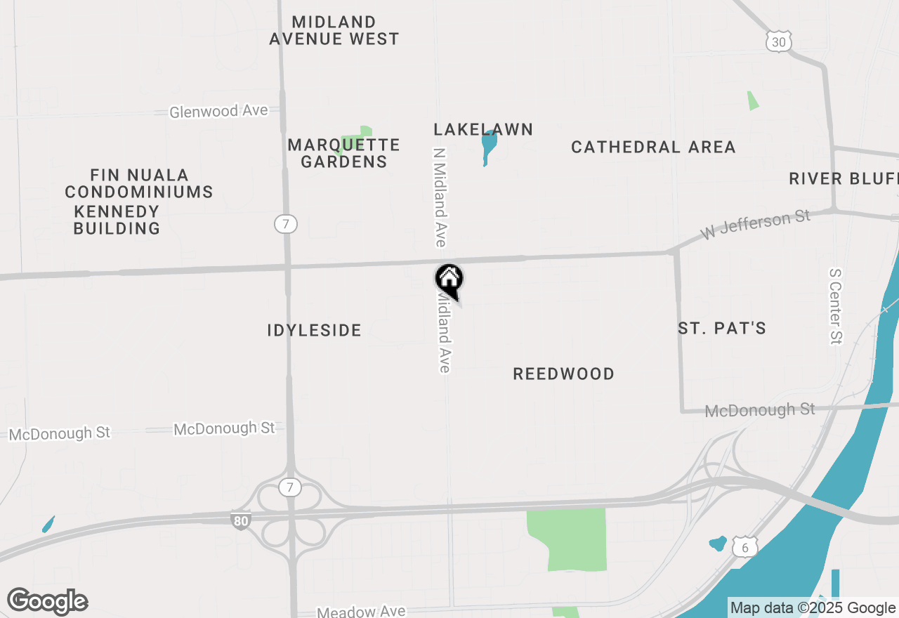 Map of 104 S Midland Avenue, Joliet, IL 60436