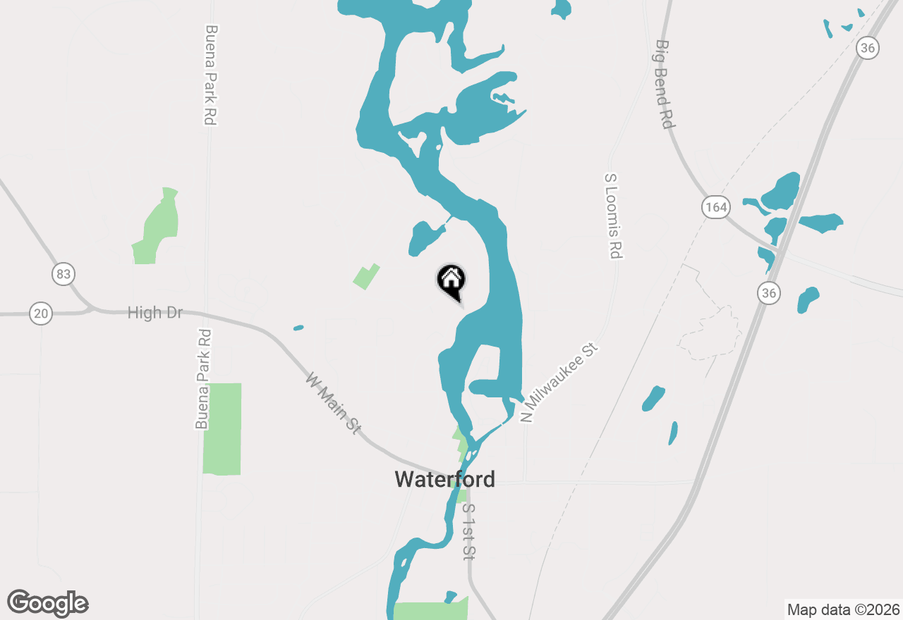 Map of 142 Riverside Dr, Waterford, WI 53185