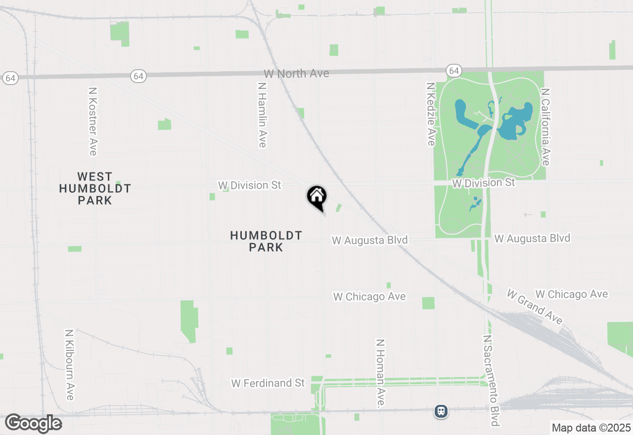 Map of 1052 N Central Park Avenue #1, Chicago, IL 60651