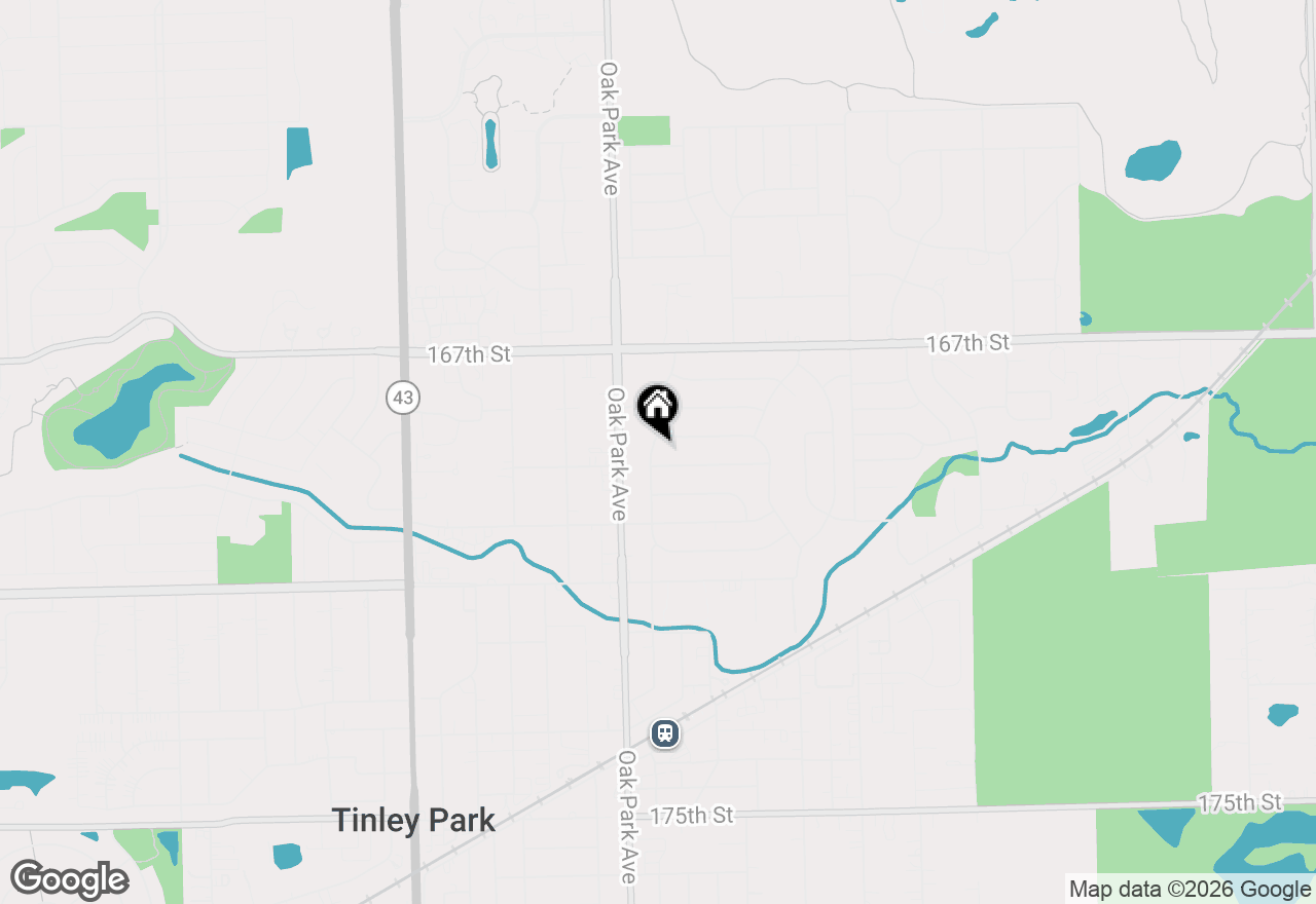 Map of 16843 Elm Lane Drive, Tinley Park, IL 60477