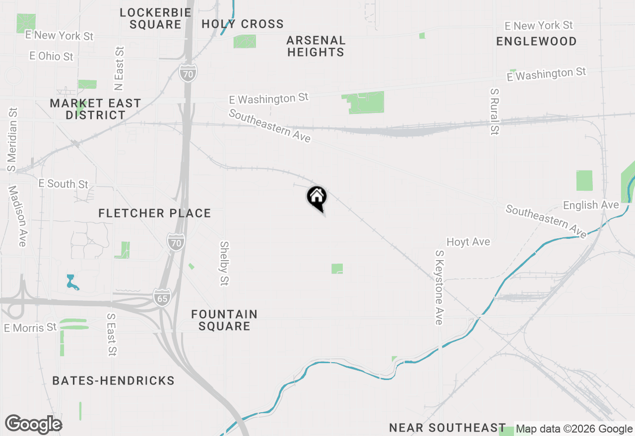 Map of 1616 Spann Avenue, Indianapolis, IN 46203