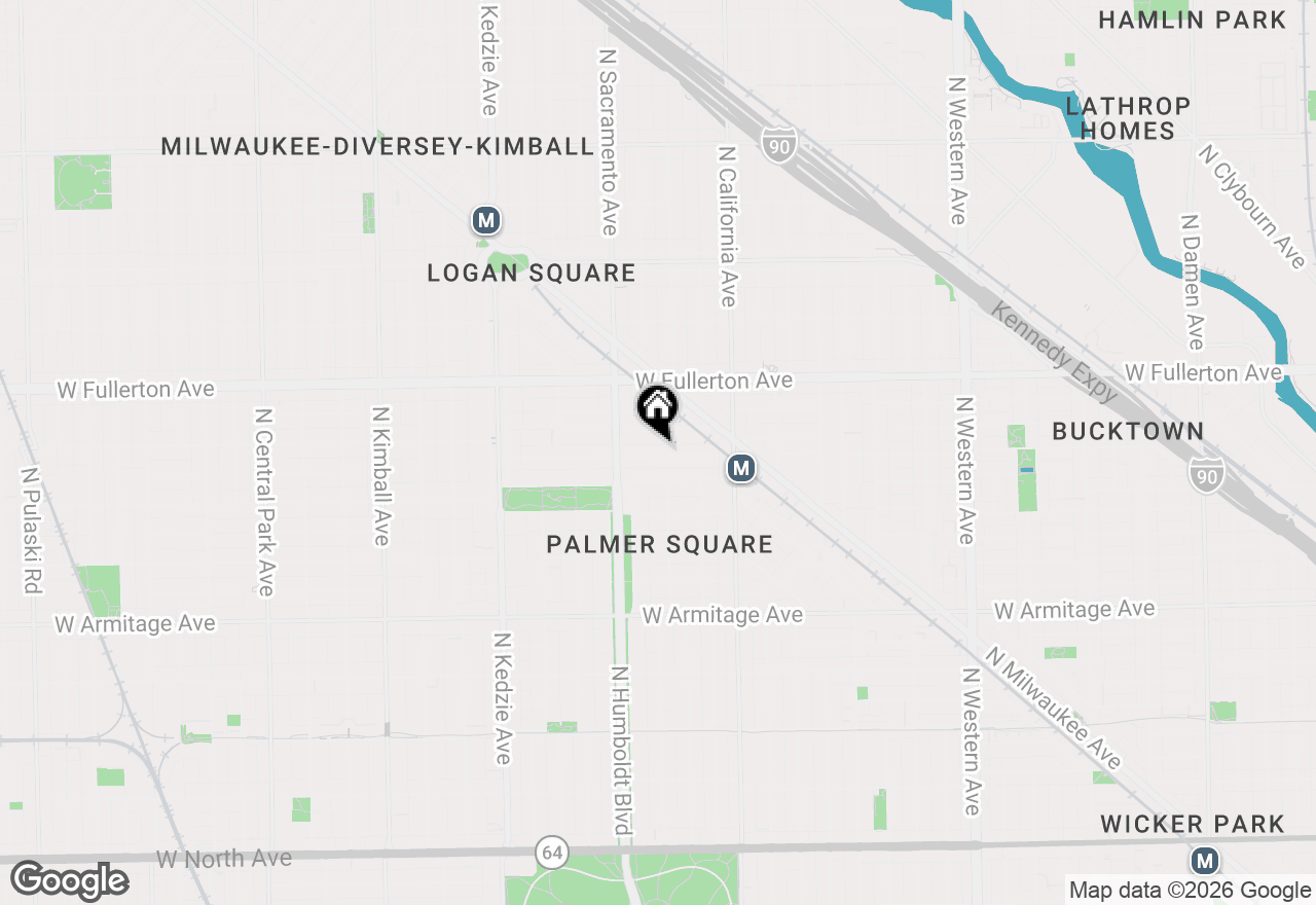 Map of 2912 W Lyndale Street #1W, Chicago, IL 60647