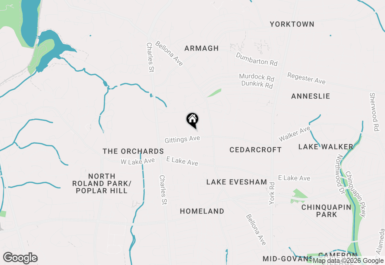 Map of 101 Thicket Road, Baltimore, MD 21212