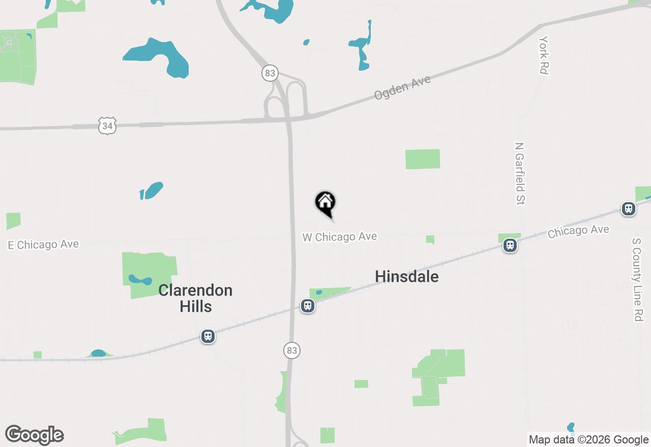 Map of 21 N Quincy Street, Hinsdale, IL 60521