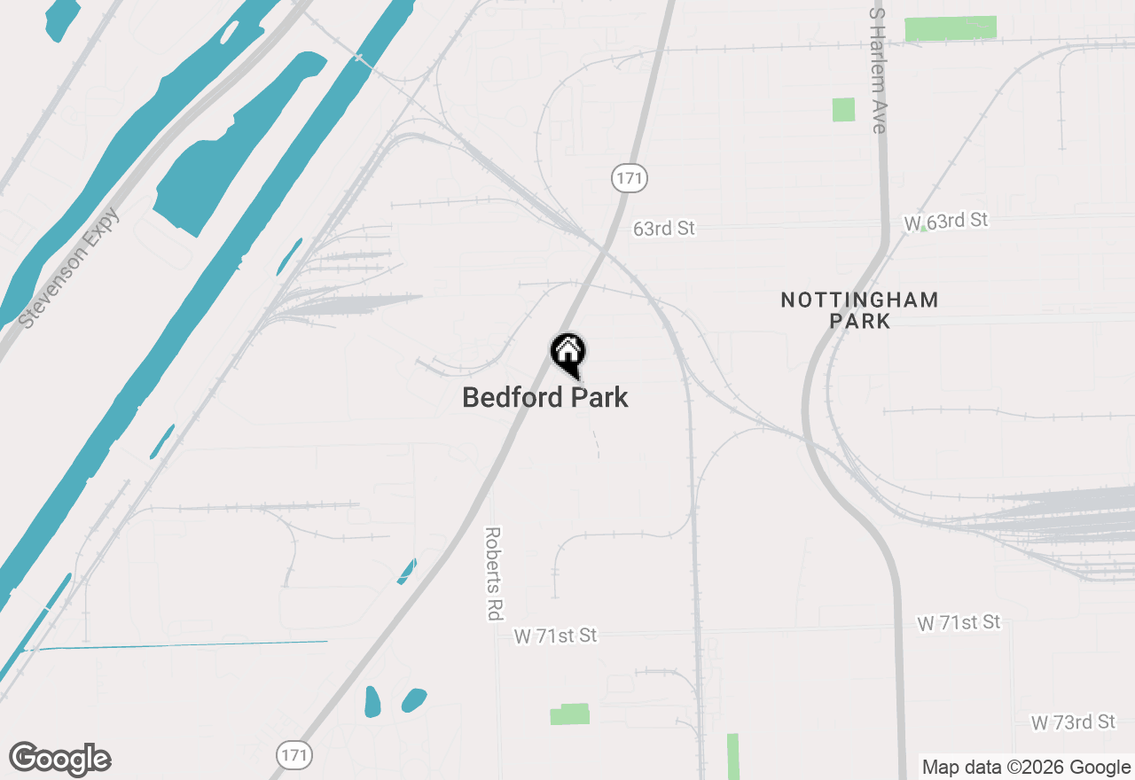 Map of 7824 W 66th Place, Bedford Park, IL 60501