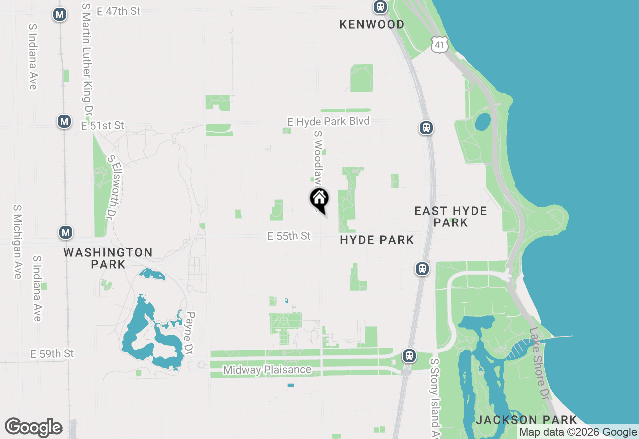 Map of 5468 S Woodlawn Avenue #2E, Chicago, IL 60615