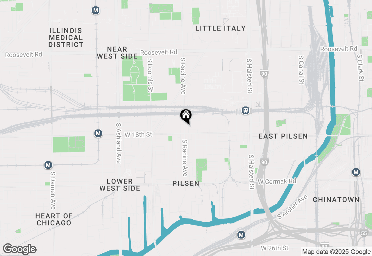 Map of 1707 S Racine Avenue #2, Chicago, IL 60608