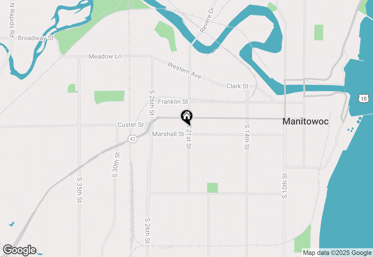 Map of 1030 S 21st St, Manitowoc, WI 54220