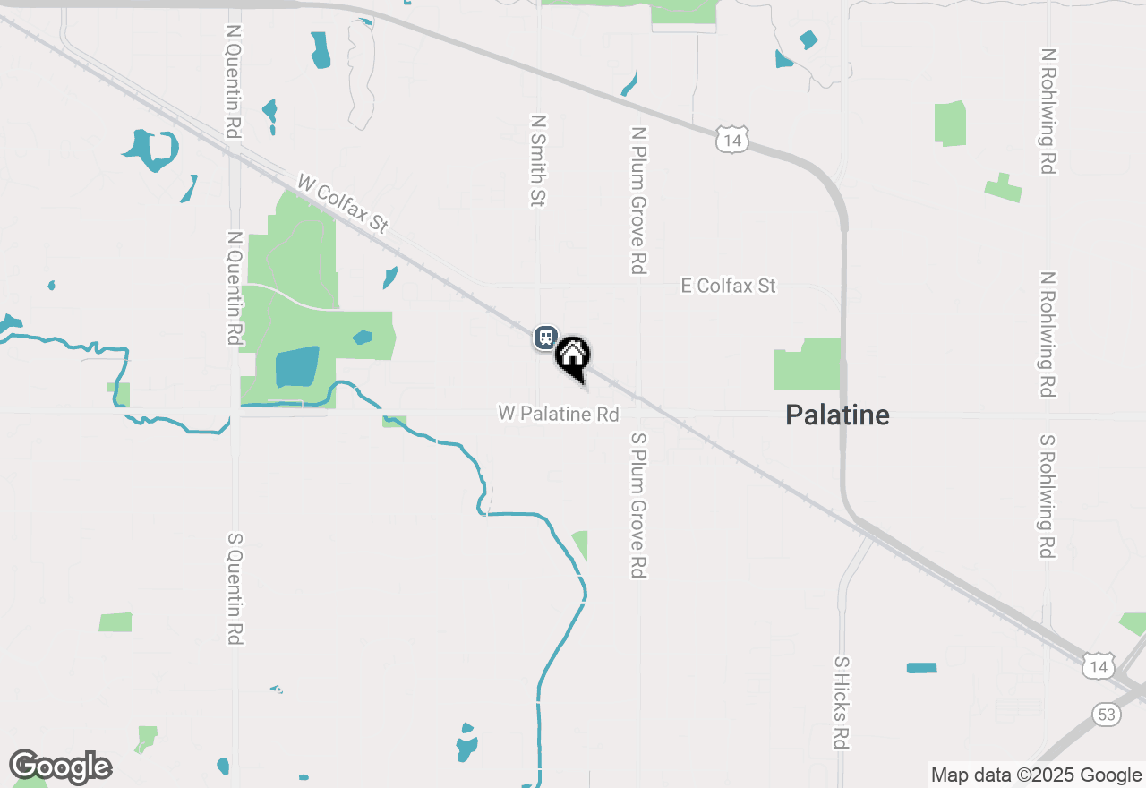 Map of 117 W Slade Street, Palatine, IL 60067