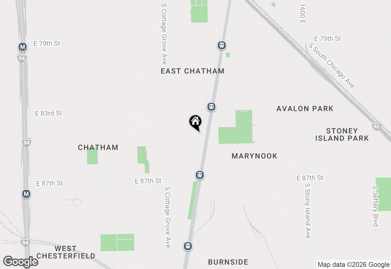 Map of 936 E 84th Place #A, Chicago, IL 60619