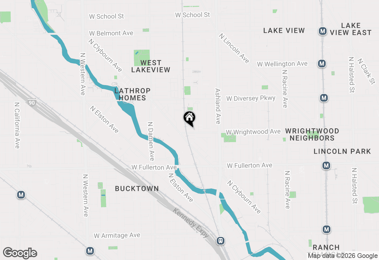 Map of 1760 W Wrightwood Avenue #100, Chicago, IL 60614