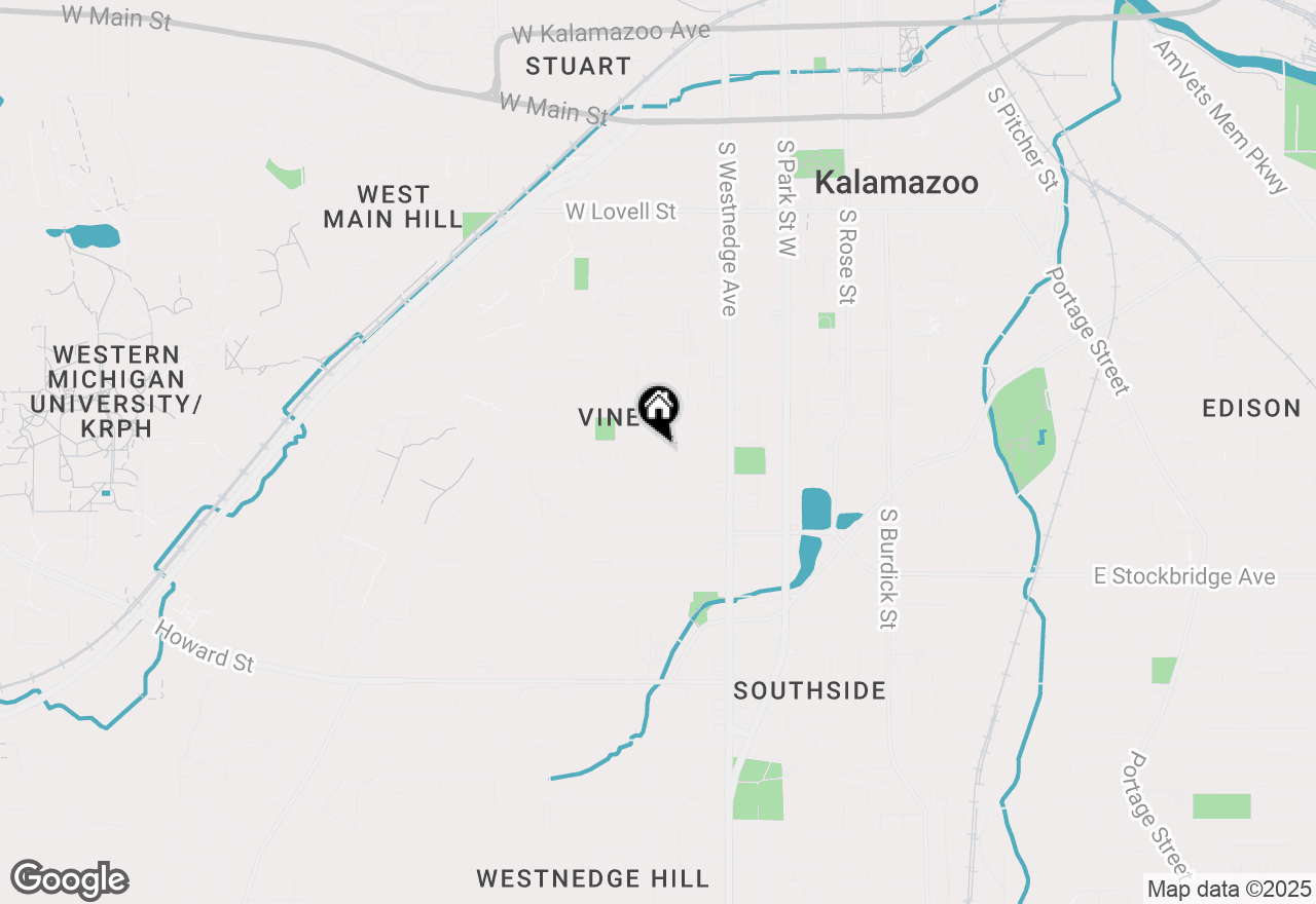 Map of 1018 Oak Street, Kalamazoo, MI 49008